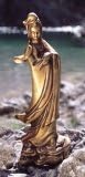Spiritual Statue Kwan Yin Brass, 22 CM