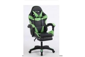 GENERICO SEDIA DA GAMING, PELLE SINTETICA, CON ROTELLE CUSCINO SUPPORTO -POGGIAPIEDI E POGGIATESTA COD BOC-734F (VERDE)