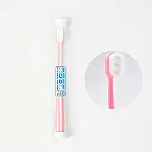 AHC Baby Ultra Soft Toothbrush With Micro Nano Bristles With Tongue Cleaner For 3-16 Years Kids (Pink)