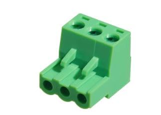 Generic XY-2500 3-Pin Female Right Angle Wire Connector (Green, Plastic, 5mm Pitch)