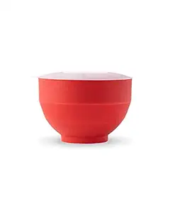 W&P Microwave Silicone Personal Popcorn Popper Maker | Red | Collapsible Bowl w/ Built In Measuring Cup, BPA Free, Eco-Friendly, Waste Free, 4 Cups of Popped Popcorn