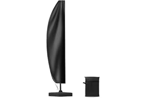 Erato Paraso Cover, Parasol Protector Cover, Garden Umbrella Cover 420D Oxford Waterproof UV Resistant Parasol Cover with Zipper Fit for 2.7-3.5m Cantilever Parasol, Black