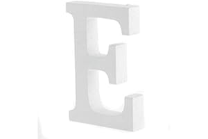 Yuna Legno Lettere A-Z Retro Fai da Te Decorazione per la casa caffetteria Abbigliamento Negozio Feste di Matrimonio Bianco, Altezza 11 cm, Legno, White, Large (E)