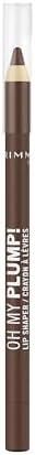 Rimmel London Oh My Plump! Lip Shaper, Matita Labbra ricca di Peptidi, Ultra cremosa, No transfer, 1,2g, 110 Rich Cacao