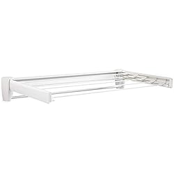 Leifheit 83201 Séchoir mural Telegant 36 Protect Plus, étendoir mural pour intérieur & extérieur, séchoir à linge avec barre porte-serviette, inoxydable