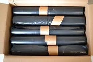 Le Plus de l'Entretien® 100 Sacs Poubelle Grande Capacité 130L - Lien de Fermeture, Ultra Résistant 65µ, Anti-Fuites, Noir Opaque