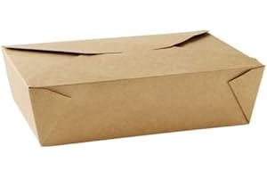 STREETFOOD PACKAGING BIODEGRADABLE PACKAGING THAT FITS YOUR BUDGET 50 Pcs Cardboard Food Boxes No.4 [214/196x161/140x90mm, 98oz,2800ml] Biodegradable Brown Food Boxes - Takeaway Boxes Cardboard - Disposable Lunch Box, Cardboard takeaway boxes Microwave & Freezer Safe