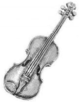Pewter Pin Badge Music Violin