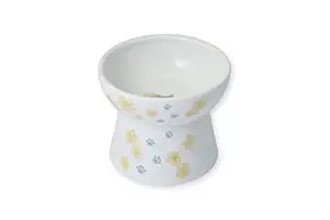 Necoichi Raised Stress Free Cat Food Bowl, Elevated, Backflow Prevention, Dishwasher and Microwave Safe (2022 Sakura Limited Edition, Large)