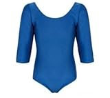 School Gymnastics Leotard for Girls Dance Sport (36, Royal Blue)