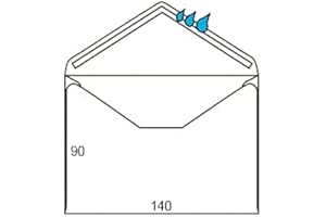 FELIXMANIA Sobre blanco minimo normalizado 90x140mm engomado solapa de pico caja de 500 unidades.
