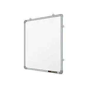 VMS OfficeBuddy Single-Sided Magnetic White Board with Lightweight Aluminium Frame for Kids, Home & School - 1.5x2 Feet