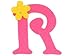 Produktbild rosa Filzbuchstaben; Aufbügelapplikationen für Mädchen Buchstabe R. H 25mm
