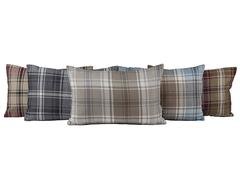 Extra Groß Kohlegrau Tartans Karo Kissen mit Polyester Füllstoff, Flach gewebte Woll-Effekt Körper, 60cm x 60cm. Von McAlister Textiles, aus der „Angus“ Design-Serie. - 5