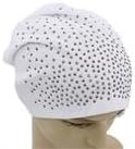 GZHILOVINGL Slouchy Crystal Beanie Hats Small Rhinestone Bonnets For Women Winter