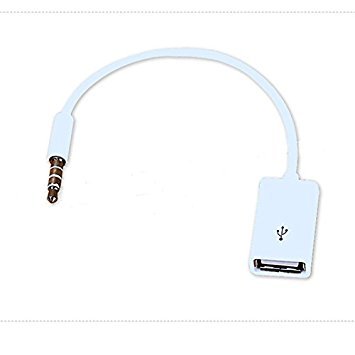 Interesting® Mode weiß 3,5 mm männlich AUX Audio Plug Jack zu USB 2.0 weibliche Konverter Kabel Adapter-Kabel für Auto MP3 - 3