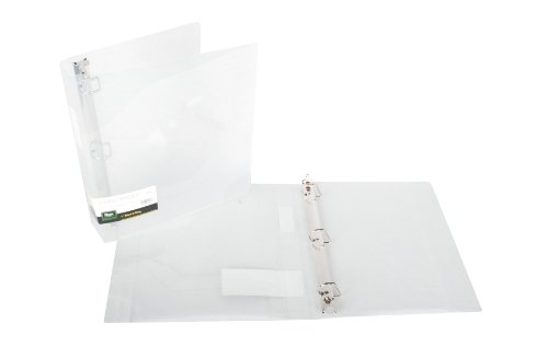 FilexecProducts 1-Inch 3 Ring Binder, D Ring, Clear, Pack of 2 (50301-62223)