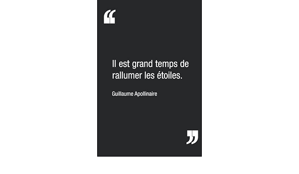 Il Est Grand Temps De Rallumer Les Etoiles Guillaume Apollinaire Carnet De Notes Citation Inspirante Pour Passer Une Belle Journee Carnet Ligne De 1 Pages 15 24 X 22 86