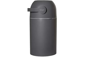 KEMMLIT Windeleimer geruchsdicht ohne Kassette mit Deckel und großes Fassungsvermögen für bis zu 25 Windeln inkl. Geruchsstop-System - Funktioniert mit herkömmlichen Tüten (Grau)