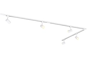 QAZQA jeana - Système sur rail spot luminaire plafond, plafonnier compatible pour led - 5 lumière - L 300 cm - Blanc - Moderne - éclairage intérieur - Salon I Chambre I Cuisine I Salle à manger