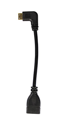 COM-FOUR® HDMI Buchse auf Mini HDMI Stecker Adapter vergoldet schwarz (links gewinkelt) - 5