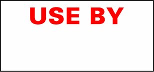 SATOKendo 26x12mm USE by, Freezer Adhesive Rectangle Labels - for Kendo 26 - Box of 18,000