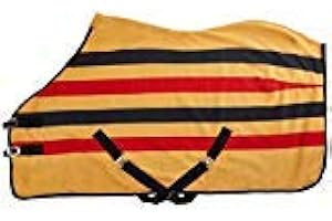 Cwell Equine FLEECE HORSE RUG cooler stable travel show NEWMARKET STRIPE (5'3")