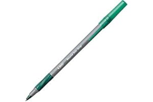 ‎BIC BIC (R) rund Stic Grip (TM) xtra-comfort Kugelschreiber, Medium Point, 1,2 mm, transparenter Schaft, grün Tinte, 12 Stück