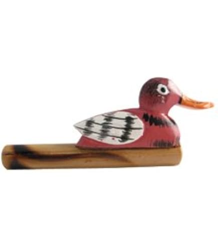 Percussion Plus Fischietto A Cigno In Legno - Strumento Musicale Con 5 Strisce Colorate