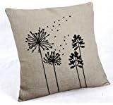 CBOutletArt Cotton Brief Dandelion Pattern #864 Cotton Linen Decorative Throw Pillow Case Cushion Cover 18*18 Inch