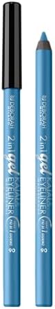 Deborah Milano - Matita Occhi 2 in 1 Gel Kajal e Eyeliner, Waterproof fino a 24H, Lunga Durata, Pigmenti Intensi e Texture Burrosa, Dona uno Sguardo Intenso e Definito, 06 Light Blue, 1.21 gr