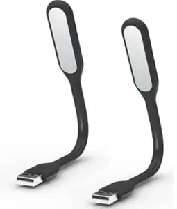 DEVCOMM 5V 1.2W Portable Flexible USB LED Light Lamp for Laptop (Black, Pack of 5)