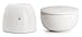 Muhle White Porcelain Blade Bank and White Porcelain Shaving Soap Dish with Sandalwood Shaving Soap Gift Set