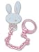 DUMMY SOOTHER COMFORTER CLIP & CHAIN - BUNNY RABBIT - IDEAL FOR BABY AND PERFECT GIFT, BABY SHOWER, CHRISTENING OR FAMILY EVENT