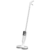Valkyrie Şarjlı Su P&uuml;sk&uuml;rtmeli Elektrikli Mop &ndash; &Ccedil;ift D&ouml;ner Başlık, Mikrofiber Ped, 2000 mAh, T&uuml;m Zeminlerde Etkili Beyaz