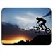 Produktbild Silhouette of BMX Bike Rider Jumping Off Rock Premium Mauspad, Hochwertig, Dickes Gummimaterial, Weiche, Angenehme Oberfläche