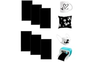 Occzin Infusible Transfer Ink Sheets für Cricut Joy 6 Stück/Set Schwarz Infusible Ink Folie 11.5x30.5cm Sublimation Papier Sublimationstintenblatt für Wärmepressmaschine für DIY T-Shirt, Tasse, Canvas