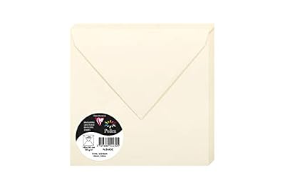 Clairefontaine 5443C - Un paquet de 20 enveloppes Pollen gommées 16,5x16,5 cm 120g, Ivoire