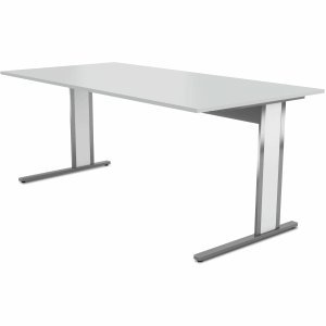 Preisvergleich Produktbild Kerkmann Schreibtisch Aveto Edelstahl BxT 180x80cm lichtgrau