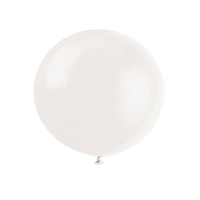Unique Party - 56722 - Paquet de 6 Ballons Géants - Latex - 90 cm - Blanc Lin