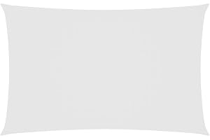 vidaXL Toldo de Vela Parasol Lona Protector Solar Sombra Patio Jardín Terraza Balcón Parque Exterior Rectangular de Tela Oxford Blanco 6x8 m