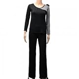 Female Long Sleeve Yoga Clothing Suit Size M Gray and Black