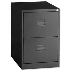 Brand New. Trexus Filing Cabinet Steel Lockable 2-Drawer W470xD622xH711mm Black Ref CC2H1A av1