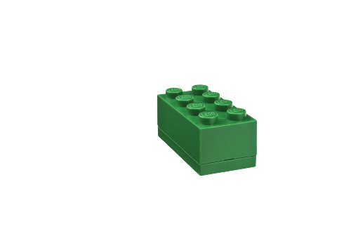 Room CopenhagenLEGO Mini Box 8 Knobs Green - Versatile Small Storage Box for Snacks, Jewellery, Hair Accessories, and Souvenirs - Safe, Easy to Clean, 46x92x43 mm