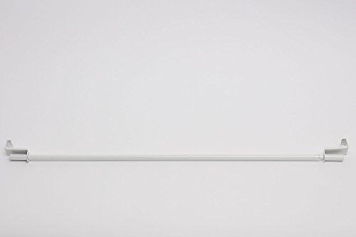 Spannvitrage Gardinenstange Weiß aus Metall verschiedene Größen ausziehbar ohne Bohren (90-130 cm) - 3