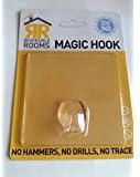 PACK OF 3 Reversible Rooms Magic Hook CLEAR Adhesive-Free, No Drill Storage Hook