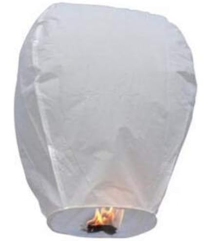 Lanterne Volanti Cinesi Bianche - 40 Pezzi Biodegradabili Per Feste E Matrimoni - Foto 3