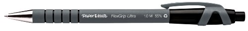PaperMate Flexgrip Ultra Ball Pen with Medium Tip 1.0 mm - Black, Pack of 5