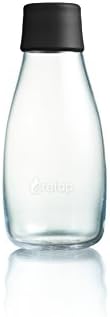 Retap 0.3 Glass Water Bottle, Black, Small