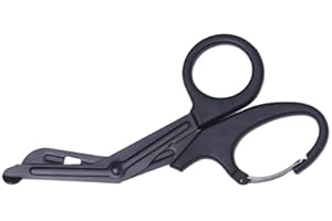 Feloyal Tijeras Médicas, Tijeras Médicas para Vendaje Tijeras de Acero Inoxidable Gasa Bent EMT 7,7 Pulgadas para Médico o Enfermera, Sala de Emergencias o Campamento Exterior (Negro)